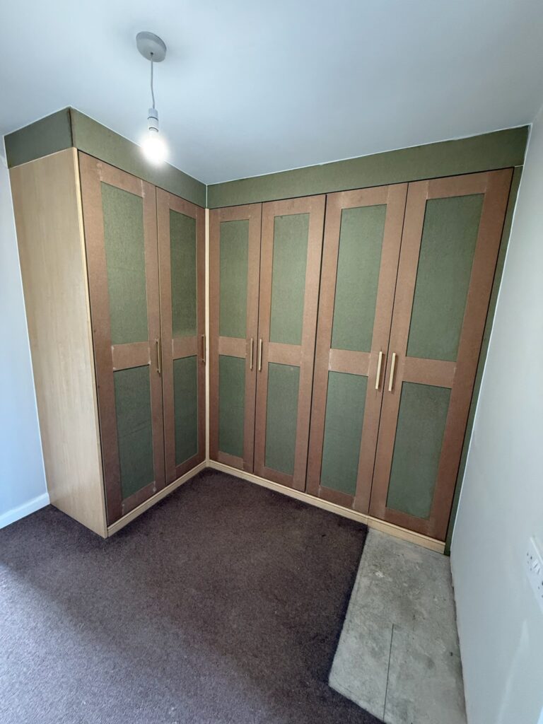 Fitted wardrobe updated with new shaker style doors